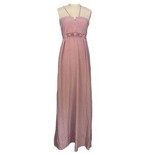URBAN OUTFITTERS Mauve CABOCHON Beaded waist Goddess MAXI Dress *SMALL*